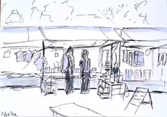 Original painting by Natan Shalva – View from where we drink Chai