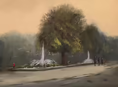 Original painting by Natan Shalva – Sunset at the zoo