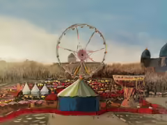 Original painting by Natan Shalva – The circus in the city