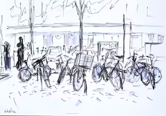 Original painting by Natan Shalva – The view from Monti caffe