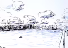 Original painting by Natan Shalva – The Spree river, Berlin