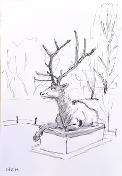 Original painting by Natan Shalva – The deer