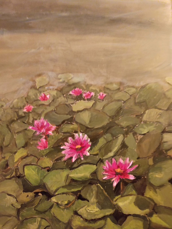 Oil painting &ldquo;Lilies like Monet painted&rdquo; by Natan Shalva