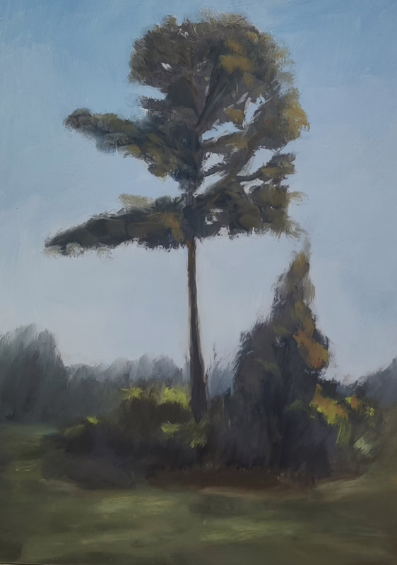Oil painting &ldquo;They haven't killed all the trees yet&rdquo; by Natan Shalva