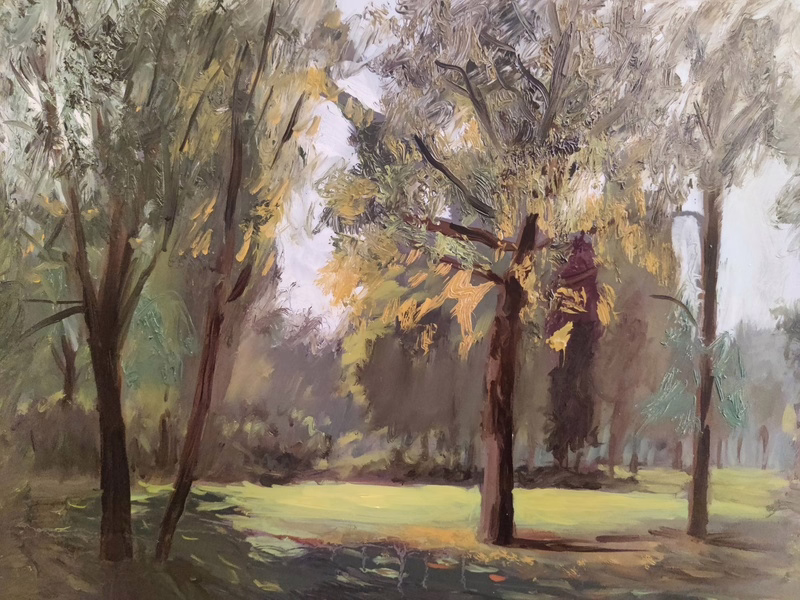 Oil painting &ldquo;The light among the trees&rdquo; by Natan Shalva