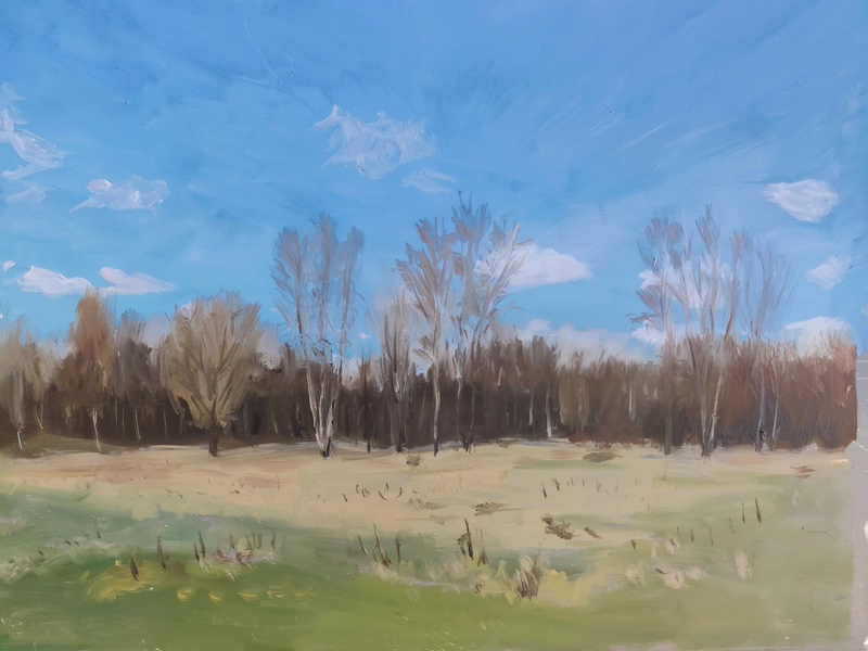 Oil painting &ldquo;The sheep pasture&rdquo; by Natan Shalva