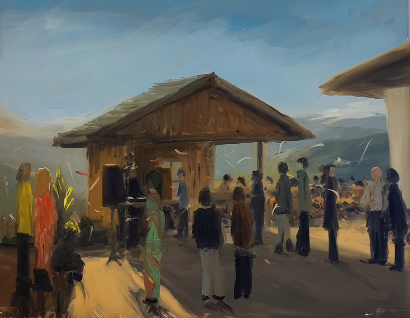 Oil painting &ldquo;The party in the mountains&rdquo; by Natan Shalva