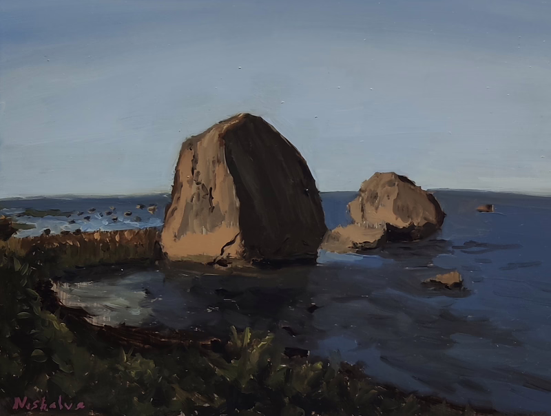 Oil painting &ldquo;The roke form the ice age&rdquo; by Natan Shalva